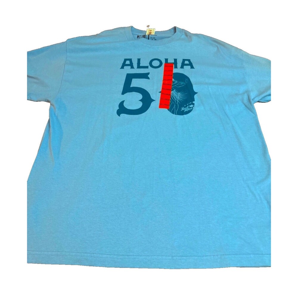 Local Motion Hawaiian Aloha 50 Hula T- Shirt Men’s 2X Blue New With Tags